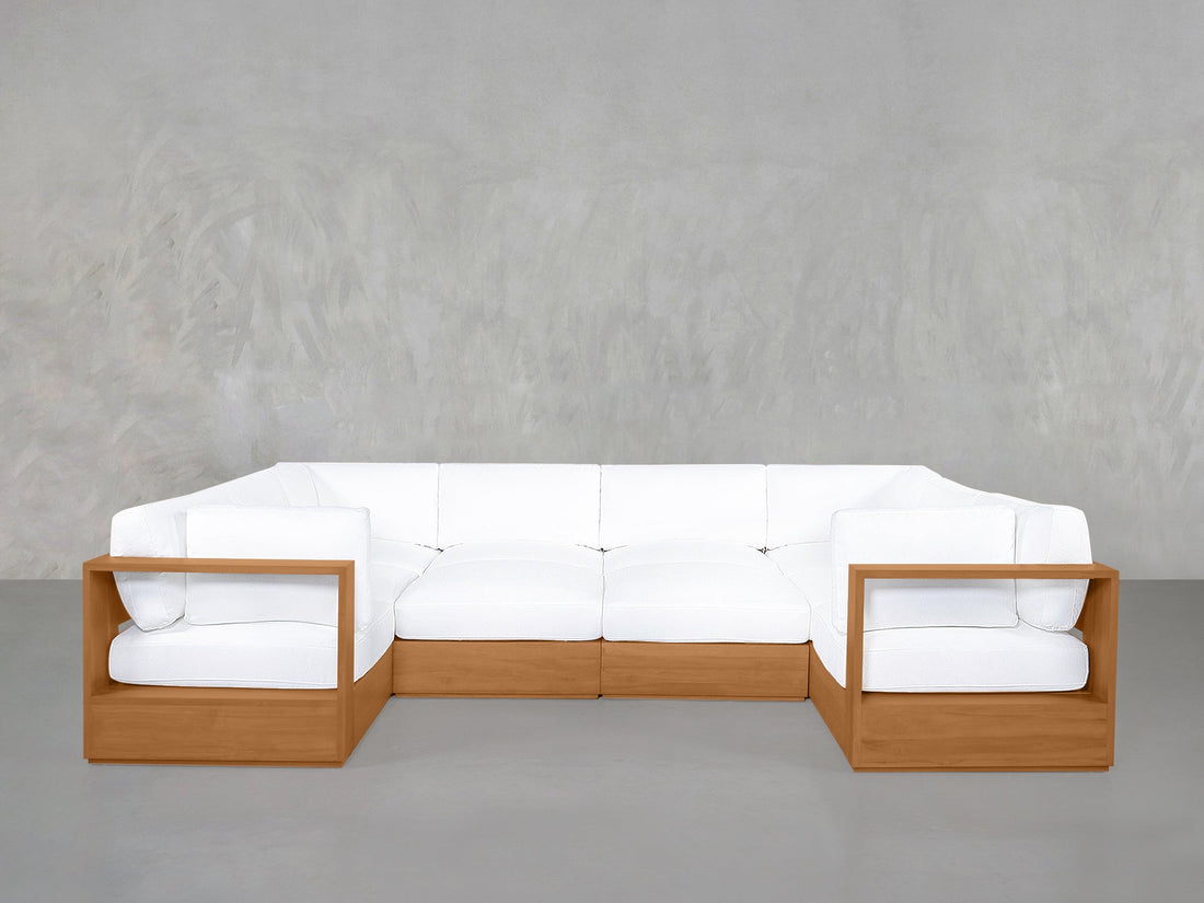 10-Seat Modular Closed Pit Teak Outdoor