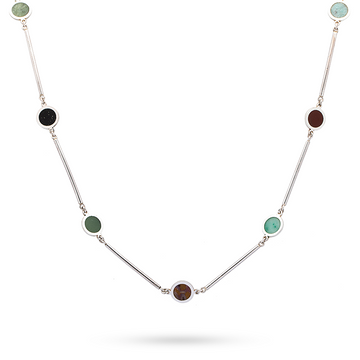 Serene Elegance - Silver Gemstone Necklace