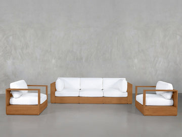 3-1-1 Sofa & Armchair Set Teak Outdoor