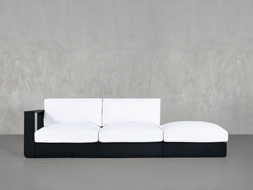 3-Seat Modular Lounger Sofa Aluminum Outdoor