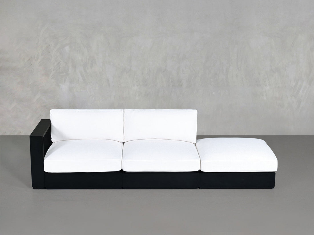 3-Seat Modular Lounger Sofa Aluminum Outdoor