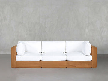 3-Seat Modular Sofa Teak Outdoor