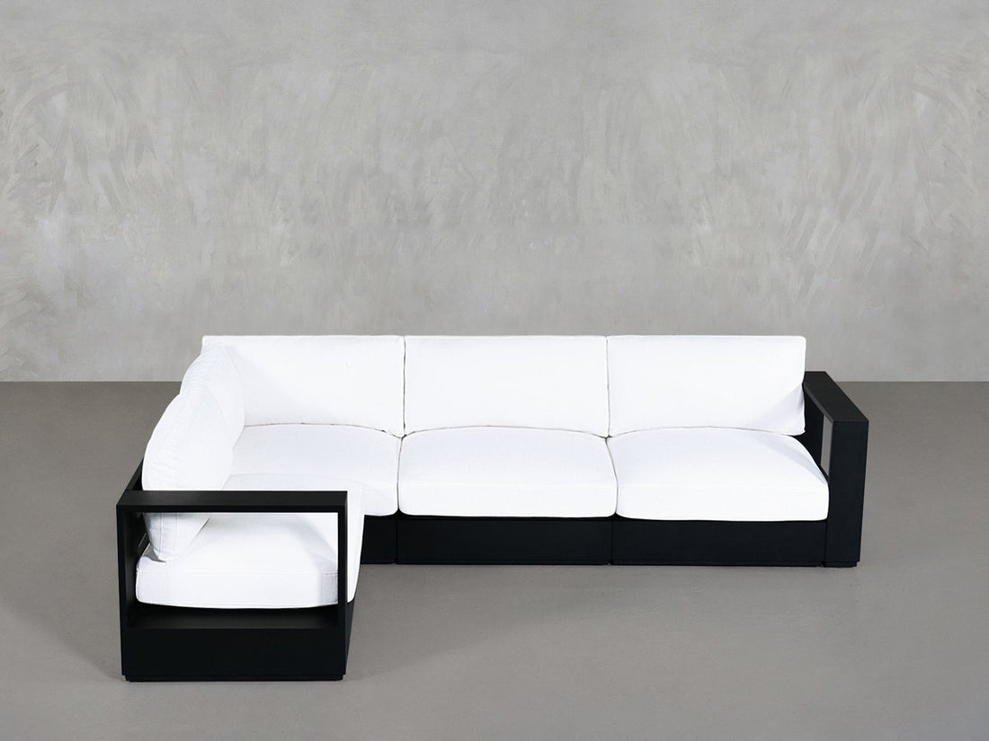 4-Seat Modular Corner Sectional Aluminum Outdoor