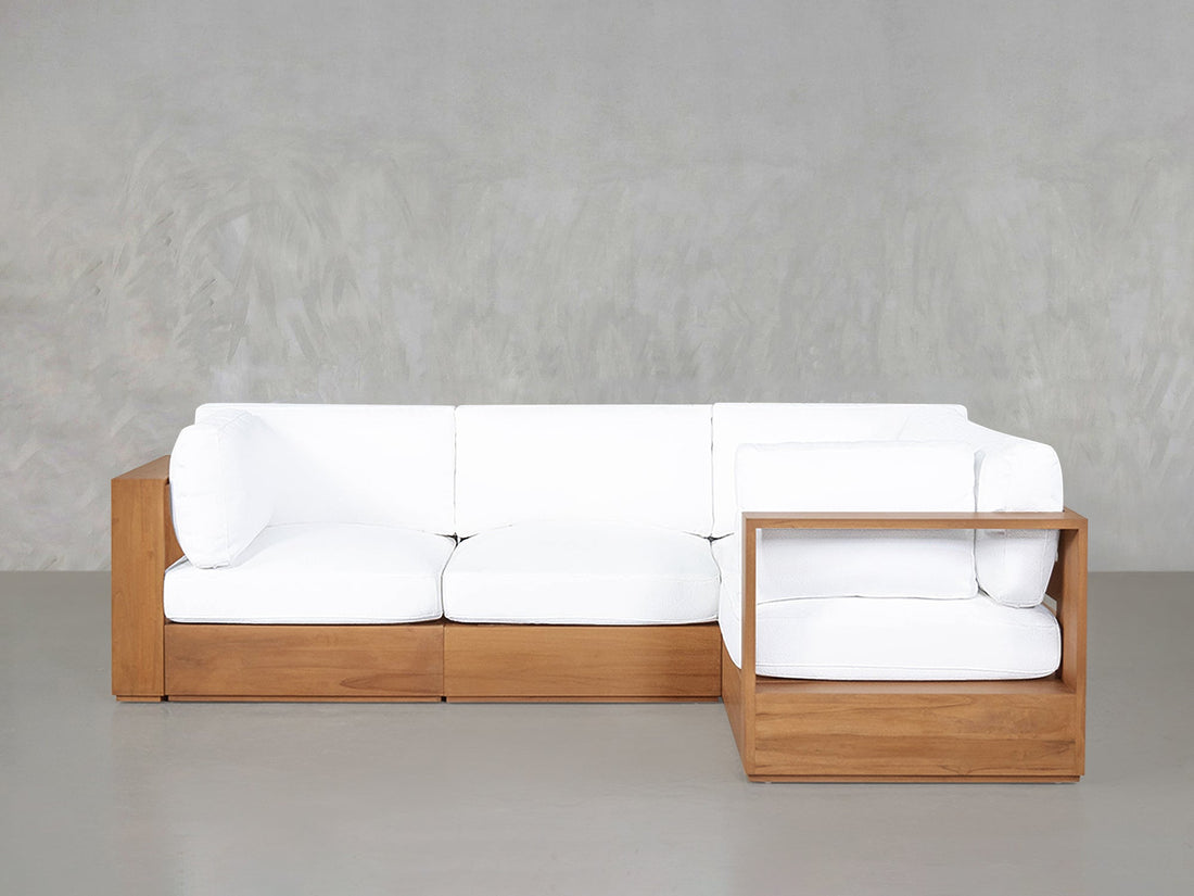 4-Seat Modular Corner Sectional Teak Outdoor