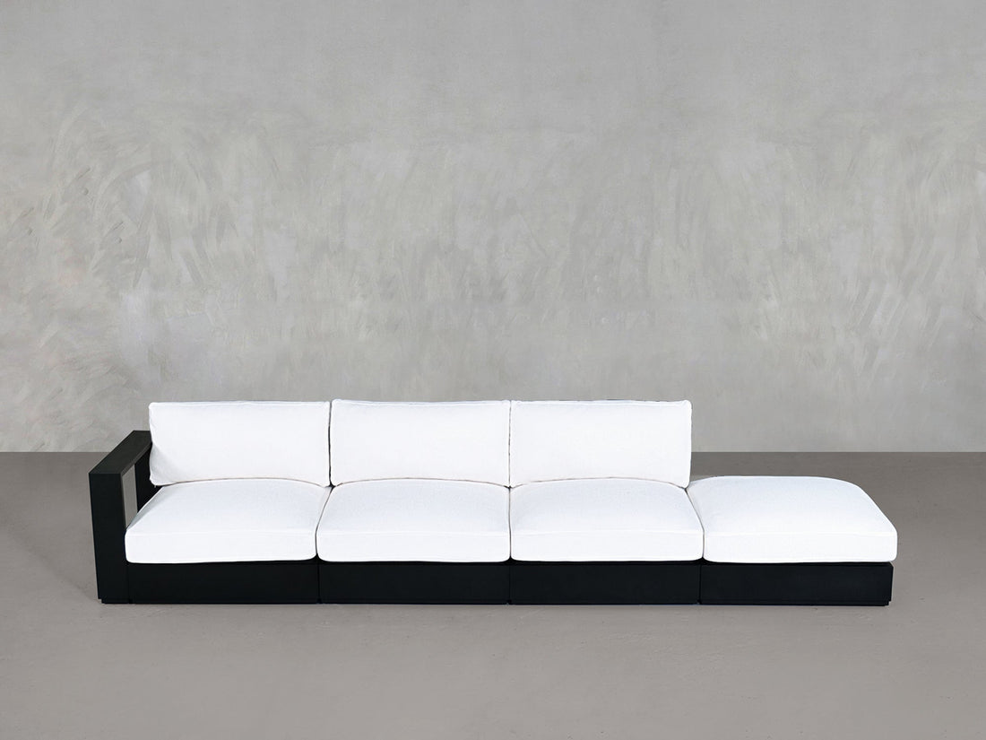 4-Seat Modular Lounger Sofa Aluminum Outdoor