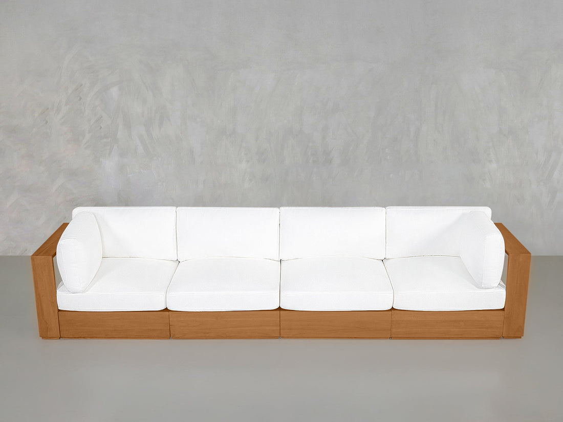 4-Seat Modular Sofa Teak Outdoor