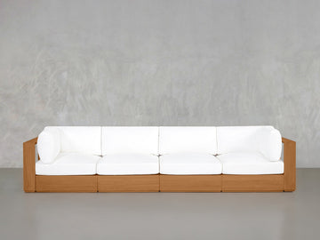 4-Seat Modular Sofa Teak Outdoor