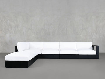 6-Seat Modular Corner Lounger Sectional Aluminum Outdoor