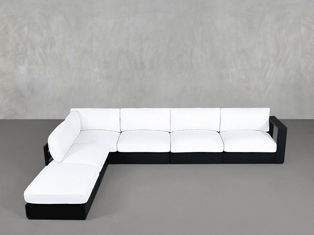 6-Seat Modular Corner Lounger Sectional Aluminum Outdoor