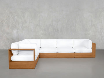 6-Seat Modular Corner Sectional Teak Outdoor