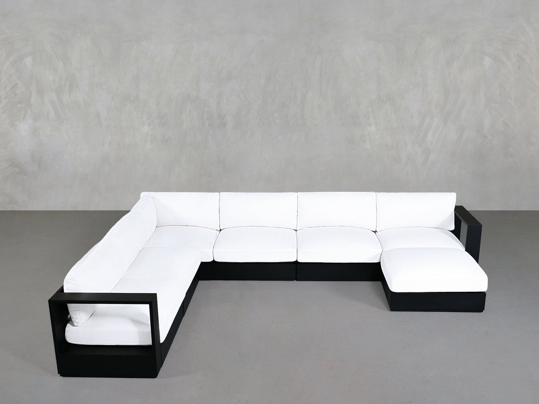 7-Seat Modular Corner Sectional Aluminum Outdoor