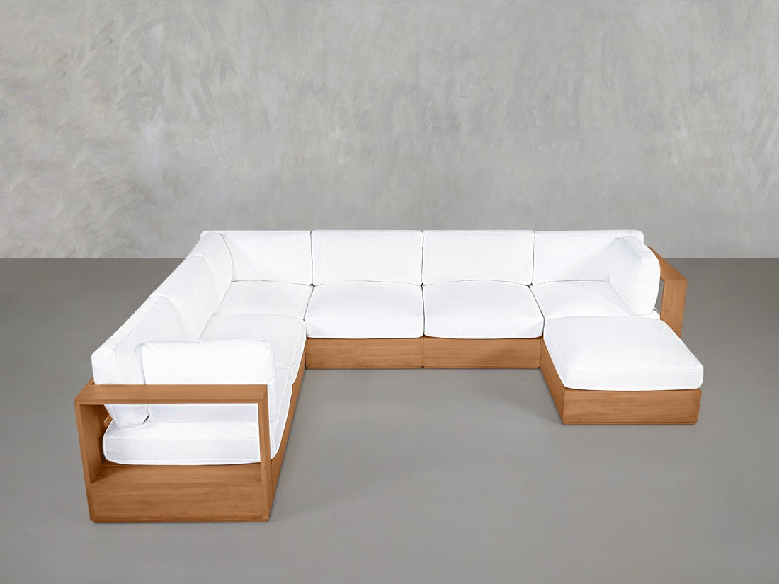 7-Seat Modular Corner Sectional Teak Outdoor