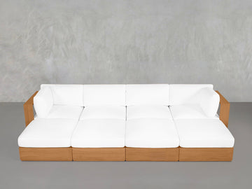 8-Seat Modular Daybed Teak Outdoor