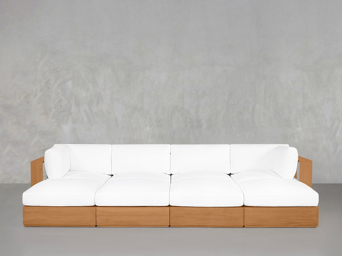 8-Seat Modular Daybed Teak Outdoor