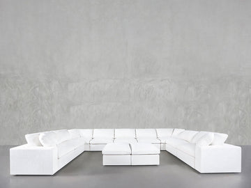 9-Seat Modular U-Sectional with Double Ottoman