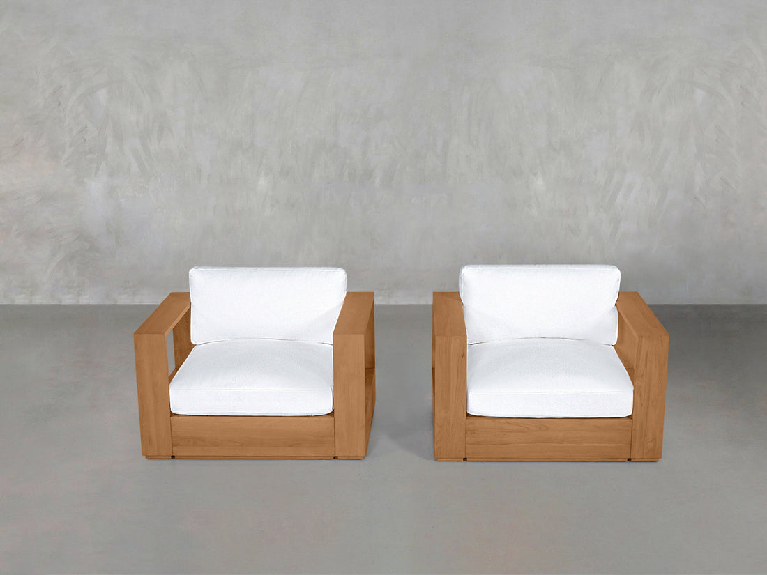 Double Armchairs Teak Outdoor