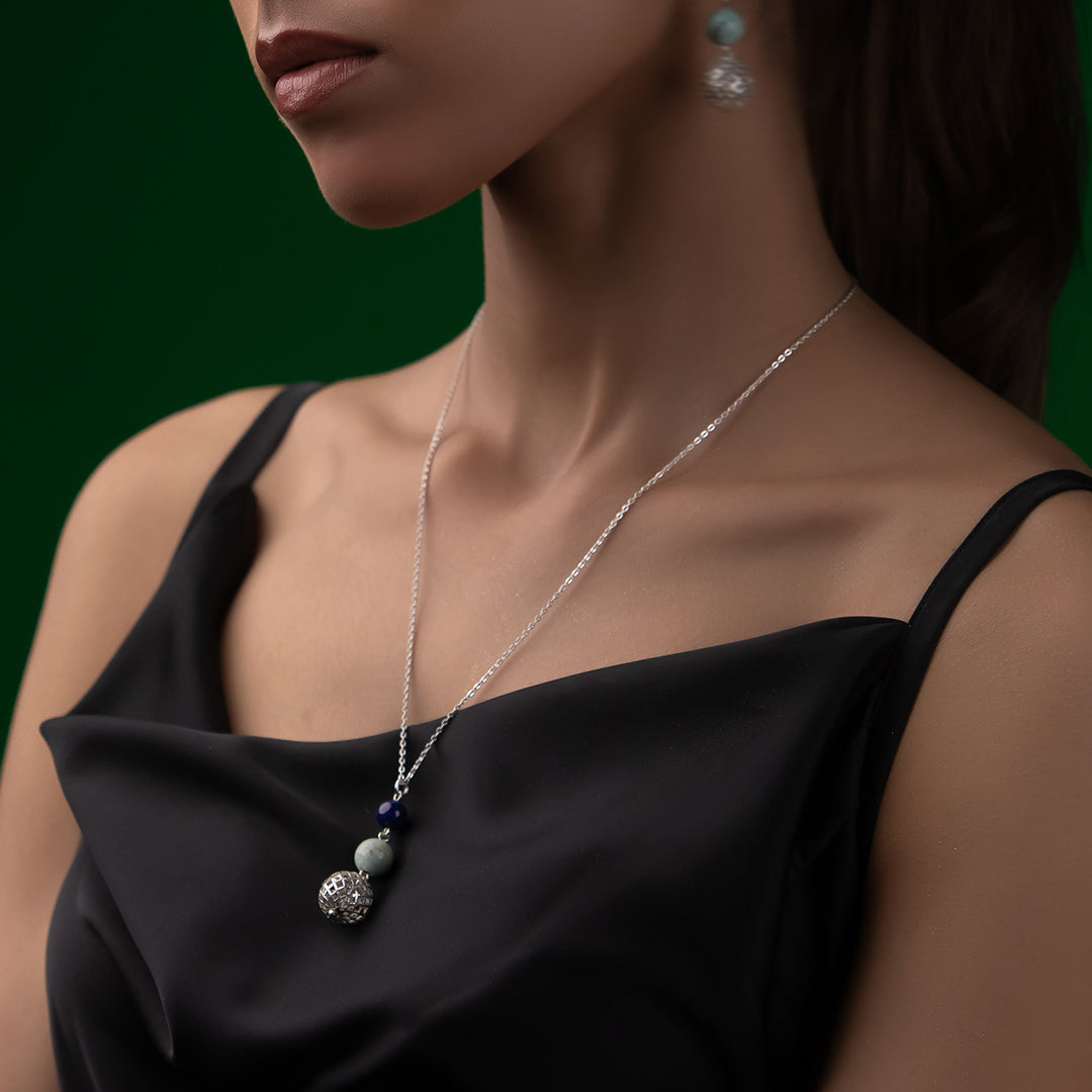 Darya-e-Makli- Lapis Lazuli Silver Pendant