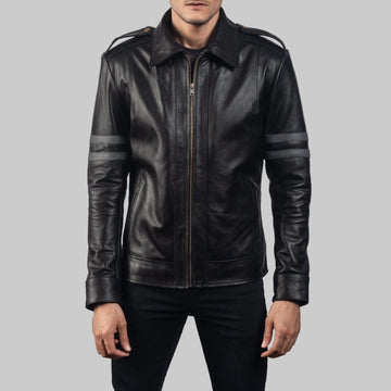 Armstrong Black Leather Biker Jacket