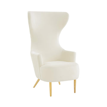 Julia Velvet Channel Tufted Wingback Chair by Inspire Me! Home Decor
