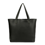 Black Crisscross Rexine Tote Bag