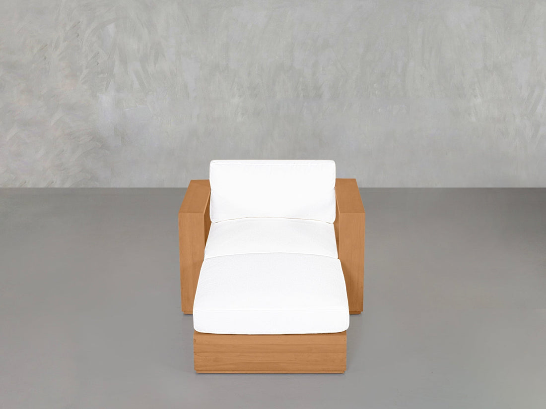 Armchair with Ottoman Teak Outdoor