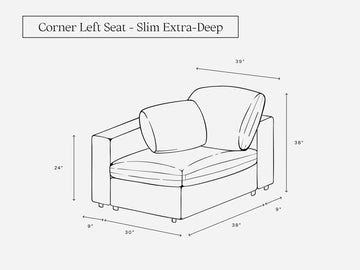 Corner Left Seat (Slim High Back)