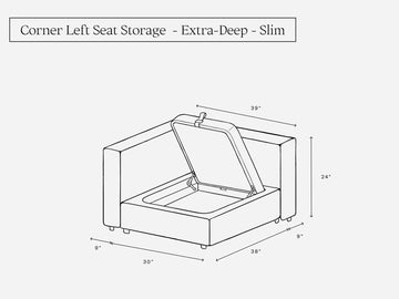 Corner Left Seat (Slim Storage)