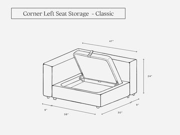 Corner Left Seat Storage Add-On