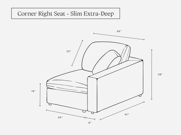 Corner Right Seat (Slim Storage High Back)