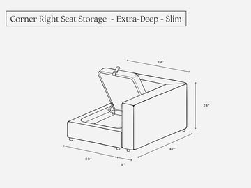 Corner Right Seat Storage Add-On (Slim)