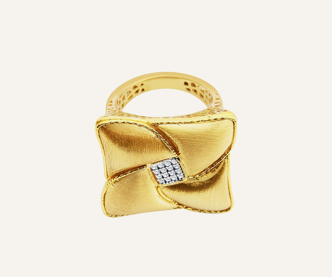 Gold Mel Ring in Green and Red