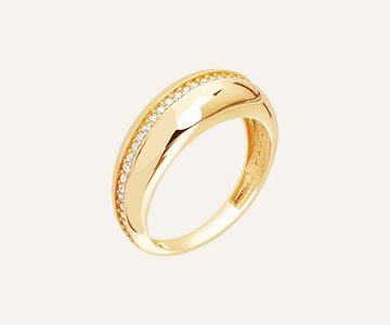 Gold Plated Double half circle ring