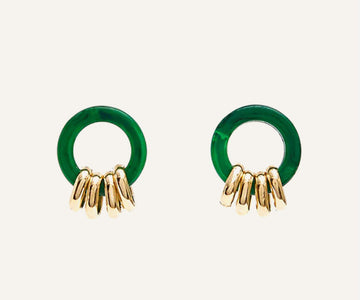 Rachel Malachite York Acrylic Earrings