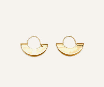 Handmade Double Date Earrings in Gold